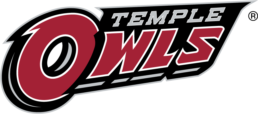 Temple Owls 2014-2020 Wordmark Logo v8 diy DTF decal sticker